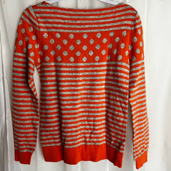 JCrew Women’s Sweater Orange / Gray Size Small - Picture 4 of 7